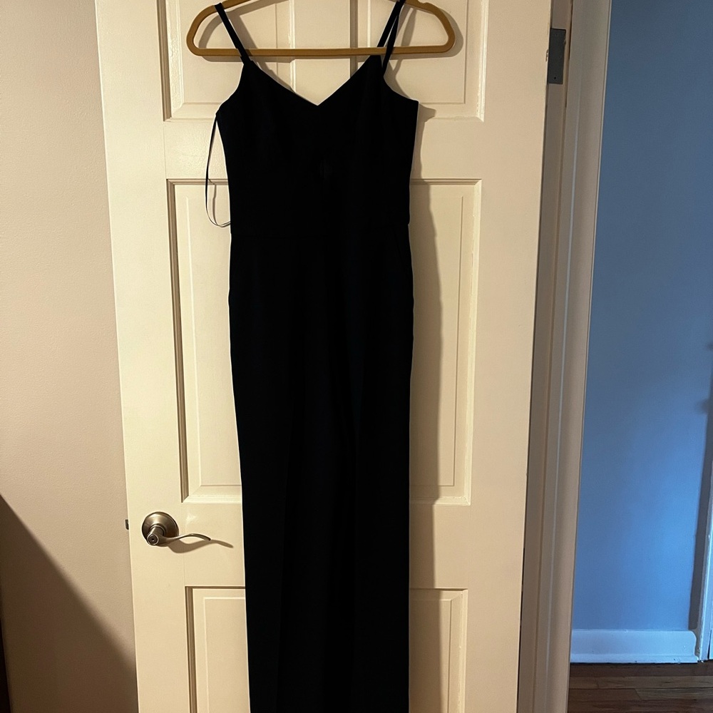 NWT Trina Turk Navy Jumpsuit with Thin Straps and Diamond Cutout